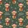 Highland Cow Lovers' Whimsical Watercolor Highland Cows in Santa Hats & Plaid Scarves on Olive Green with Snowflakes Satin Pajamas Set - 2