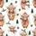 Cozy Holiday Enthusiasts' Whimsical Highland Cow Pattern: Cream, Brown, Red, Green, Gold Watercolor Festive Winter Art Satin Pajamas Set - 2