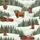 Rural Holiday Fans' Textured Muted Green Winter Forest Highland Cow Red Truck Snowy Boots All-Over Scene Satin Pajamas Set - 2