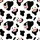 Adults' Whimsical Black Spotted Cow Face Pattern Pink Nose Yellow Horns Satin Pajamas Set - 2