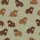 Animal Lovers' Cute Cartoon Highland Cow Dark Brown Khaki Rustic Illustrative Pattern Satin Pajamas Set - 2