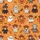 Halloween Family Whimsical Cartoon Cow Halloween Costumes, Candy, & Jack-o'-Lantern Pattern on Vibrant Pumpkin Orange Satin Pajamas Set - 2