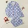 Cow Lovers' Soft Periwinkle Blue Kawaii Cartoon Cow White Black Spotted Pink Heart Clover Pattern Satin Pajamas Set - 1