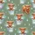 Country Lifestyle Enthusiasts' Playful Watercolor Highland Calves in Rustic Buckets on Moss Green Satin Pajamas Set - 2