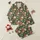 Birthday Girls' Whimsical Highland Cow Faces Seamless Pattern Floral Wreaths Olive Green Satin Pajamas Set - 1