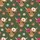 Birthday Girls' Whimsical Highland Cow Faces Seamless Pattern Floral Wreaths Olive Green Satin Pajamas Set - 2