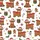 Cozy Winter Lovers' Fluffy Highland Cows, Red Santa Hats, Festive Candy Canes, Gingerbread, Snowman Cartoon Pattern Satin Pajamas Set - 2