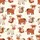 Whimsical Cow Lovers' Seamless Crochet-Style Playful Cow Pattern Muted Terracotta Pink Satin Pajamas Set - 2