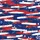 Women's Deep Royal Blue Red White Abstract Grunge Patriotic Star Splatter Brushstroke Art Satin Pajamas Set - 2