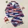 Women's Deep Royal Blue Red White Abstract Grunge Patriotic Star Splatter Brushstroke Art Satin Pajamas Set - 1