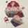 Women's Vintage Bohemian Illustrative Crimson Maroon Hibiscus Pineapple Palm Diamond Motif with Geometric Floral Bands Satin Pajamas Set - 1