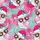 Festive Animal Lovers' Whimsical Shaggy White Highland Cow Pattern, Fuchsia Santa Hat, Teal Watercolor, Glitter Stars Satin Pajamas Set - 2