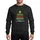 Holiday Celebrators Louisiana Christmas Tree Design, Yellow Fleur-de-lis Topper, Green Red Text, Wavy White Base Sweatshirt - 1