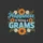 Grams' Cheerful Sky Blue Teal 'Happiness Is GRAMS' Floral Sunflower Daisy Motif Sweatshirt - 2