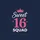 Sweet Sixteen Girls' Hot Pink Glitter 16 Princess Crown White Script Squad Typographic Sweatshirt - 2