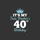 Sibling's 40th Birthday White Light Blue Regal Crown Bold '40TH' Script Typography Sweatshirt - 2