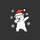 Christmas Fans' Playful Dabbing Polar Bear Red Santa Hat White Pom Pom Pink Cheeks Cartoon Snowflakes Sweatshirt - 2