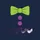 Festive Celebrators' Stylized Gingerbread Costume Green Bow Tie Purple Buttons White Icing Sweatshirt - 2