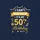 Milestone 50th Birthday Gold White Bold Script Stars Confetti Banner Celebration Graphic Sweatshirt - 2