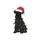 Giant Schnauzer Parents' Sitting Black Schnauzer Red Santa Hat Multi-Color Christmas Lights Graphic Sweatshirt - 2