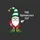 Holiday Humor Enthusiasts' Whimsical Gnome Design with Red Tunic, Green Striped Hat, Pointing Finger & 'THE Opinionated ELF' Sweatshirt - 2