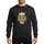 Men's Golden Yellow White Illustrative Crown Birthday King 50 Script Sans-Serif Design Sweatshirt - 1