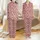 Pet Parents' Medium Pink Repeating Tabby Cat & Shiba Inu Faces White Paw Print Design Satin Pajamas Set - 1