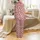Pet Parents' Medium Pink Repeating Tabby Cat & Shiba Inu Faces White Paw Print Design Satin Pajamas Set - 3