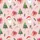 Festive Family Celebrators' Whimsical Pastel Pink Santa, Fuchsia Bow & Holly Watercolor Design Satin Pajamas Set - 4