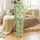 Girlie Pickle Fans' Coquette Pink Bow Watercolor Pickle Jar & Dill Botanical Pattern on Pale Mint Satin Pajamas Set - 3