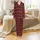 Family & Couples Rustic Red Black Buffalo Plaid Golden Tan Pinecone Fir Deer Design Satin Pajamas Set - 2