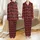 Family & Couples Rustic Red Black Buffalo Plaid Golden Tan Pinecone Fir Deer Design Satin Pajamas Set - 1