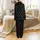 Men's Deep Black White Abstract Linear Geometric Mosaic Seamless Pattern Satin Pajamas Set - gyk8aqmxg8