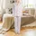 Girls' Whimsical Pastel Pink Cartoon Cats All-Over Pattern with Blue Butterflies & "I LOVE CATS" Text Satin Pajamas Set - 2