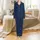Couples' Deep Navy Crisp White 'Hubby Wifey' Script Est 2024 Pattern with Hearts & Starbursts Satin Pajamas Set - 2