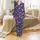 Women's Adorable Black French Bulldog Puppies in Purple Striped Pajamas, Pastel Stars, Deep Purple Night Sky Pattern Satin Pajamas Set - 2