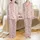 Women's Minimalist Soft Blush Pink Abstract Organic Flowing Curvilinear Pattern Satin Pajamas Set - 1
