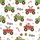 Kids' Personalized Christmas Monster Truck All-Over Pattern Vibrant Green Red Cartoon Trucks, Candy Canes, Snowflakes, Stars Satin Pajamas Set - 2