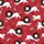 Children's Vibrant Cherry Red Hand-Drawn White Lions & Cubs Bold Black Outline Flat Art Pattern Satin Pajamas Set - 2