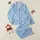 Women's Pastel Sky Blue Winter Wonderland White Snowflake Pine Sprig Pattern Satin Pajamas Set - 1