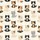 Cat Lovers' Adorable Chibi Crocheted Plushie Kitten Seamless Pattern in Cream, Brown, Black, White, Gray & Orange. Satin Pajamas Set - 2