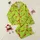 Holiday Celebrants Whimsical Lime Green Red Elf Hat Striped Leg Festive Pattern Satin Pajamas Set - 1