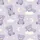Nursery Decorators' Soft Lavender Crocheted Sleepy Teddy Bear Yawning Snuggling Stars Moons Pattern Satin Pajamas Set - 2