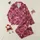 Greyhound Lovers' Intricate Fuchsia Greyhound Silhouette Traditional Woven Pattern with Cream Taupe Olive Green Burgundy Motifs Satin Pajamas Set - 1