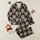 Women's Intricate Damask Botanical Pattern in Dark Chocolate Brown with Crisp White & Warm Tan Accents Satin Pajamas Set - 1