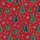 Families' Charming Hand-Drawn Festive Red Emerald Green Holly Snowflake Gold Starburst Pattern Satin Pajamas Set - 4