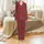 Families' Charming Hand-Drawn Festive Red Emerald Green Holly Snowflake Gold Starburst Pattern Satin Pajamas Set - 2