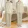 Women's Elegant Muted Beige Metallic Gold Floral Flourish Calligraphy Monogram Print Satin Pajamas Set - 1