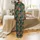 Bridesmaids' Minimalist Abstract Geometric Pattern Deep Forest Green Terracotta Orange Black White Outline Satin Pajamas Set - 3