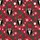Men's Crimson Red Festive Pattern Featuring Tuxedo Lapels, Bow Ties, Green Garlands & White Snowflakes Satin Pajamas Set - 4